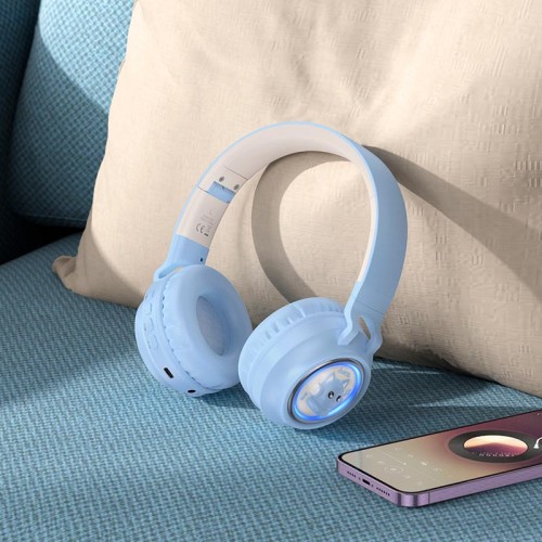 Навушники HOCO Cute fun BT headphones W50 |BT5.3, AUX/TF, 12h| blue