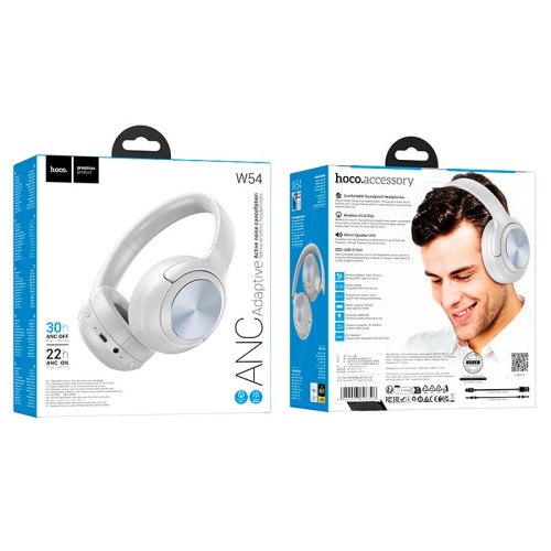 Навушники HOCO Young BT headphones W54 |BT5.4, ANC, AUX, USB-C, 30h| black