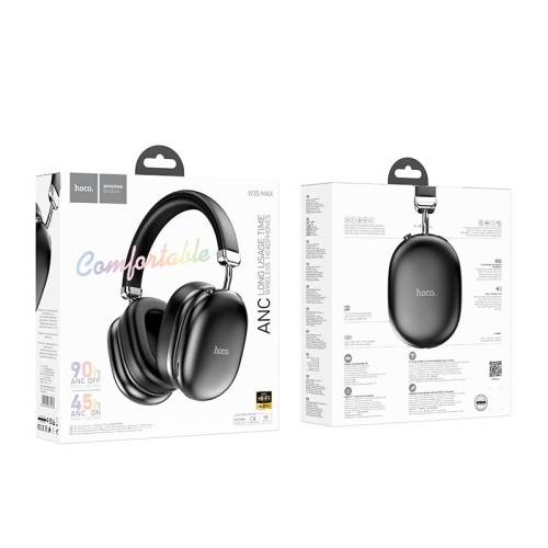 Навушники HOCO Auspicious ANC noise reduction BT headphones W35 Max |BT5.4, TF/AUX, 90h| black