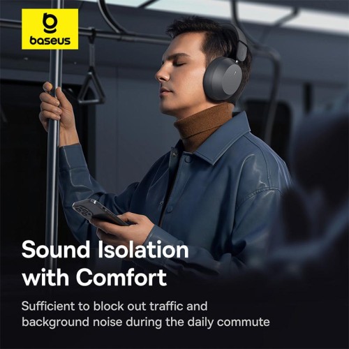 Навушники Baseus Bass 35 Max Wireless Headphones |BT5.3, 50h| grey