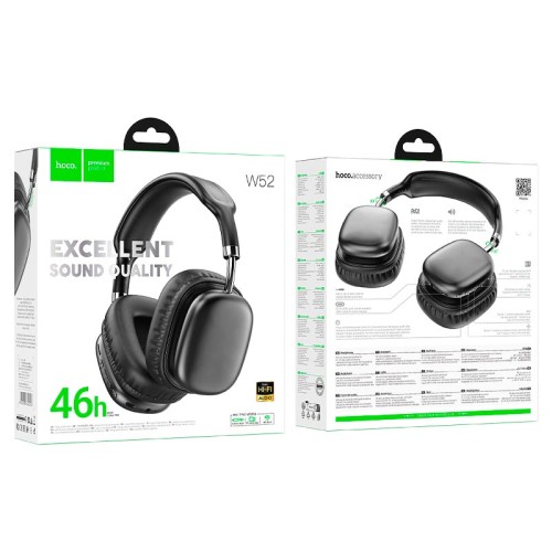 Навушники HOCO Wonderful BT headphones W52 |BT 5.4,AUX/TF, 46h| silver