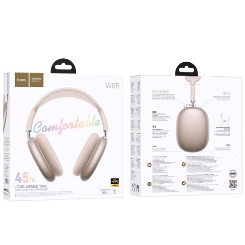 Навушники HOCO Happy BT headphones W65 |BT 5.4,AUX, 45h| blue