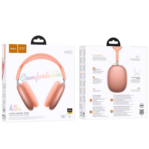 Навушники HOCO Happy BT headphones W65 |BT 5.4,AUX, 45h| blue