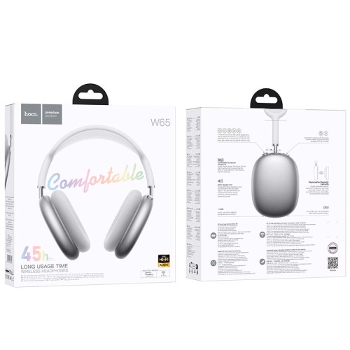 Навушники HOCO Happy BT headphones W65 |BT 5.4,AUX, 45h| orange