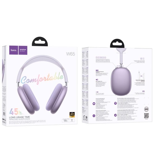 Навушники HOCO Happy BT headphones W65 |BT 5.4,AUX, 45h| orange