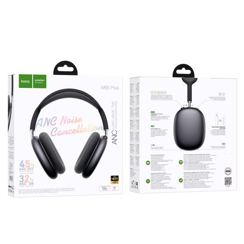 Навушники HOCO Happy ANC BT headphones W65 Plus |BT 5.4, AUX, 32/45h| purple