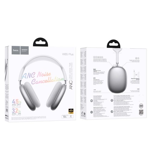 Навушники HOCO Happy ANC BT headphones W65 Plus |BT 5.4, AUX, 32/45h| orange