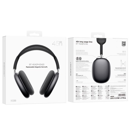 Навушники Borofone BO35 Adorable BT headphones |BT5.4, AUX, 45h| grey