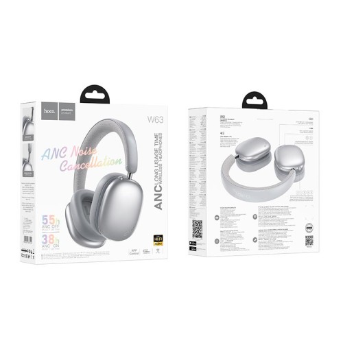 Навушники HOCO Triunfo ANC BT headphones W63 (App) |BT5.4/AUX, 38/55h| black