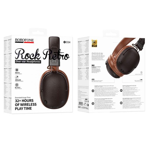 Навушники Borofone Suenos BT headset BO34 |BT5.4/AUX, 32h| black