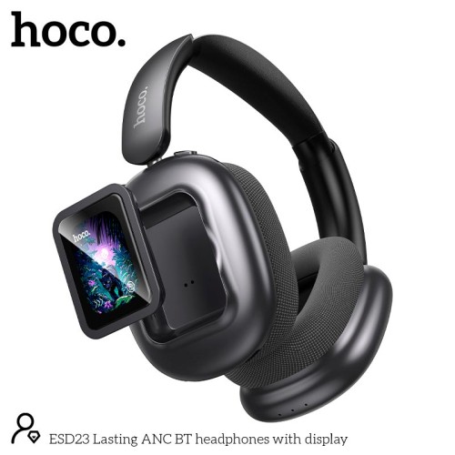 Навушники HOCO Lasting ANC BT headphones with display ESD23 |BT6.0, 25/27h| black