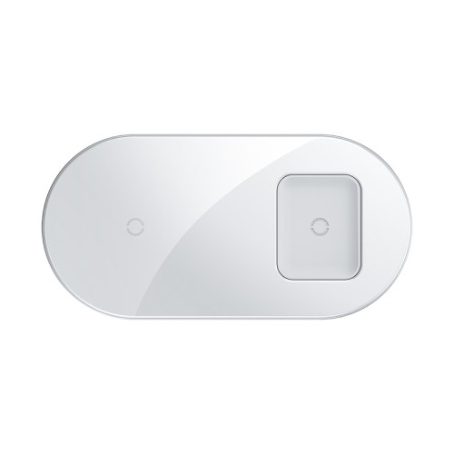 Зарядка QI BASEUS Simple 2in1 Wireless Charger 18W Max For Phones+Pods (WXJK-01) white