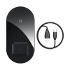 Зарядка QI BASEUS Simple 2in1 Wireless Charger 18W Max For Phones+Pods (WXJK-01) black