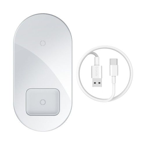 Зарядка Qi BASEUS Simple 2in1 Wireless Charger Pro Edition For Phones + Pod |15W| (WXJK-C02) black
