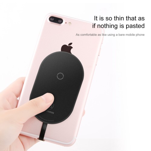 Приймач Qi BASEUS Microfiber Wireless Charging Receiver (For iPhone) |1A| black
