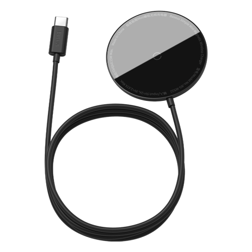 Зарядка Qi BASEUS Simple Mini Magnetic Wireless Charger (suit for Iphone 12 with Type-C cable 1.5m) white