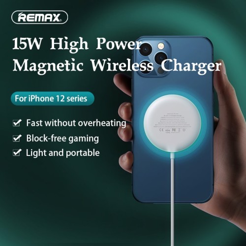 Зарядка Qi REMAX Motin Series Wireless Magnetic Fast Charger RP-W30 |15W| white