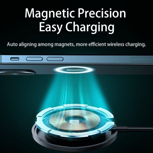 Зарядка Qi REMAX Motin Series Wireless Magnetic Fast Charger RP-W30 |15W| black