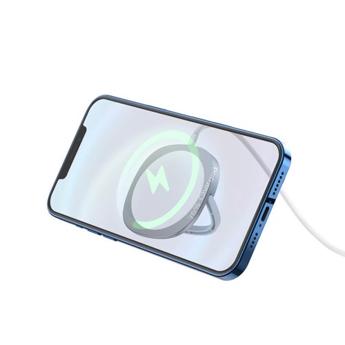 Зарядка Qi HOCO core magnetic holder wireless fast charger CW35 |15W| silver