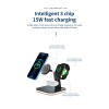 Зарядка Qi 3in1 LED Magnetic wireless charger JYD-WC101 |15W Max| white