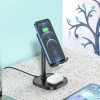 Зарядка Qi HOCO Thorough 2-in-1 stand with wireless fast charging CW37 |5-15W Max, PD/QC, 178mm| white