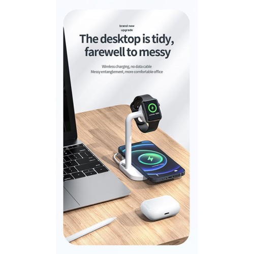 Зарядка Qi 2in1 wireless charger JYD-WC109 |15W Max, Phone/Apple-Android Watch Compatible| (Not included Watch charger) black