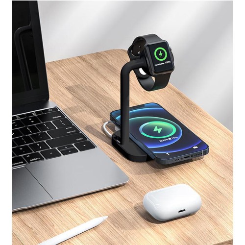 Зарядка Qi 2in1 wireless charger JYD-WC109 |15W Max, Phone/Apple-Android Watch Compatible| (Not included Watch charger) white