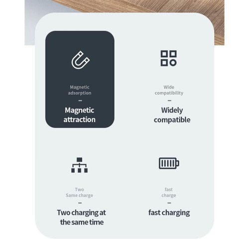 Зарядка Qi 2in1 wireless charger JYD-WC109 |15W Max, Phone/Apple-Android Watch Compatible| (Not included Watch charger) white