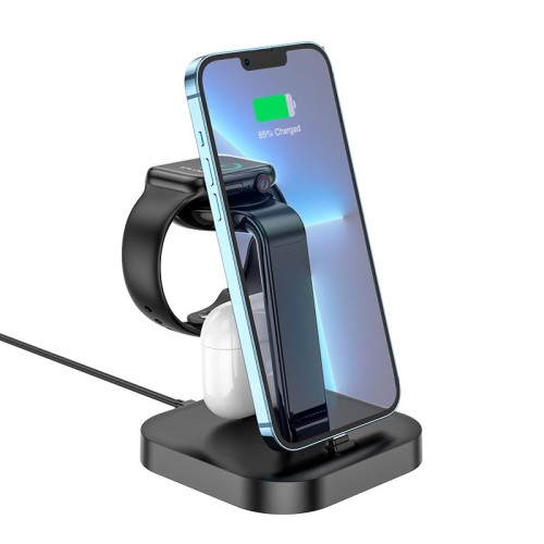 Зарядка Qi HOCO Graceful 3-in-1 charger CW43 |2.1A, 2.5/5W| white