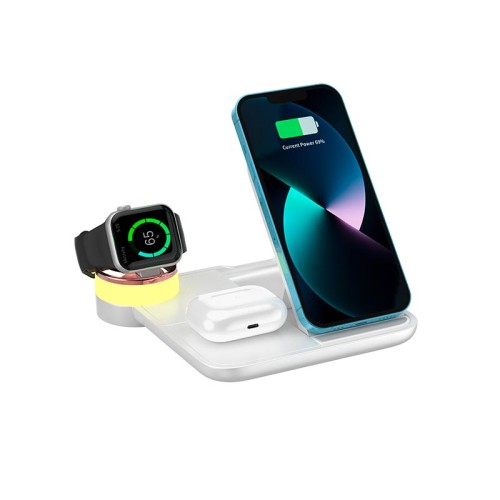 Зарядка Qi 4in1 wireless charger RGB X499 |Phone/Watch/Earphones, 15W Max| black