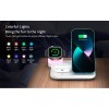 Зарядка Qi 4in1 wireless charger RGB X499 |Phone/Watch/Earphones, 15W Max| white