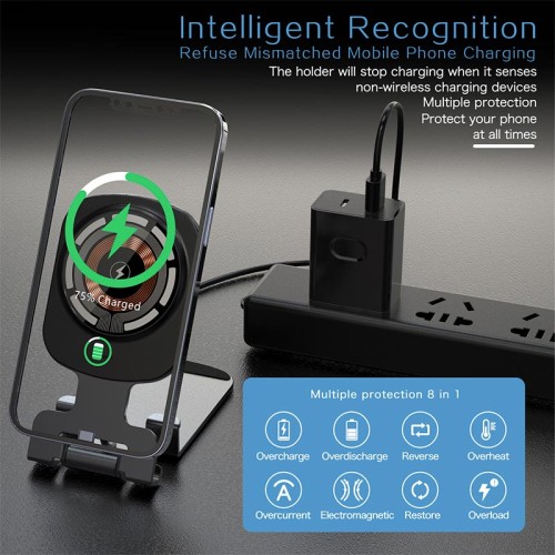 Зарядка Qi 2in1 Magnetic Wireless Charger XYJ T4 |Phone, AirPods| black