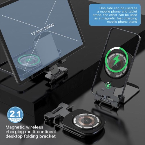 Зарядка Qi 2in1 Magnetic Wireless Charger XYJ T4 |Phone, AirPods| black