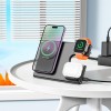 Зарядка Qi HOCO Geek folding 3-in-1 magnetic wireless fast charger CQ1 (iWatch/phone/earphone, 15WQi, 27W Type-C) black
