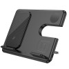 Зарядка Qi HOCO Flash folding 3-in-1 wireless fast charger CQ2 (SAM Watch/phone/earphone, 15WQi, 27W Type-C) black