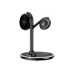 Зарядка Qi 3 in 1 Foldable Magnetic Wireless Charger X516 |15W, Phone/AirPods/iWatch| black