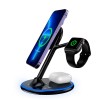 Зарядка Qi 3 in 1 Foldable Magnetic Wireless Charger X516 |15W, Phone/AirPods/iWatch| black