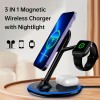 Зарядка Qi 3 in 1 Foldable Magnetic Wireless Charger X516 |15W, Phone/AirPods/iWatch| black
