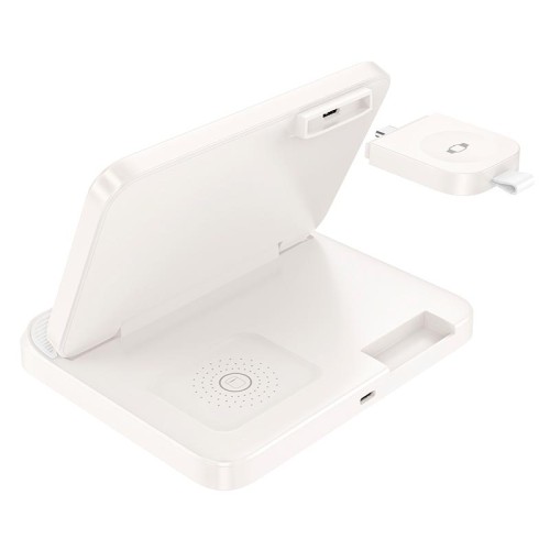 Зарядка Qi Pass folding 3-in-1 wireless fast charger CQ7 (iWatch+SAM) |15W| white