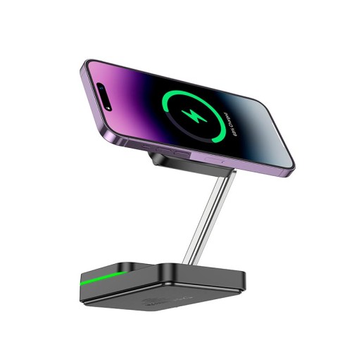 Зарядка Qi Hoco Consuelo folding 3-in-1 wireless fast charger CQ10 |15W| Milky white