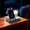 Зарядка Qi HOCO Crown 3-in-1 night light wireless fast charger with clock CQ9 |15W| black