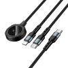 Зарядка Qi HOCO iWatch+Type-C/Lightning 3-in-1 charging cable CW64 black
