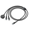 Зарядка Qi HOCO iWatch+Type-C/Lightning 3-in-1 charging cable CW64 black