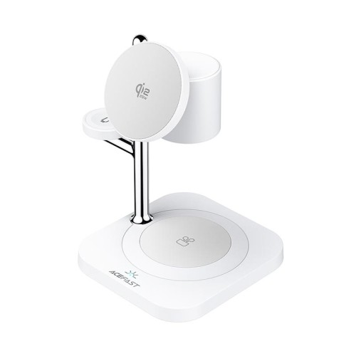 Зарядка Qi2 ACEFAST 4-in-1 desktop wireless charger E39 |25W Max, 32.5W Total| white