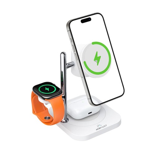 Зарядка Qi2 ACEFAST 4-in-1 desktop wireless charger E39 |25W Max, 32.5W Total| white