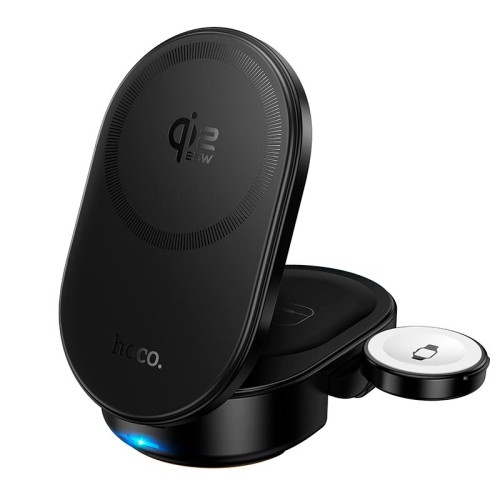 Зарядка Qi2 HOCO Pole 3-in-1 magnetic wireless fast charger CQ23 |25W| black