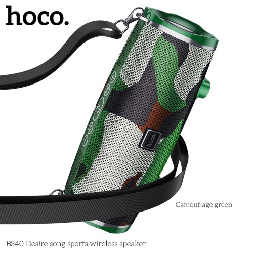 Акустика HOCO Desire song sports wireless speaker BS40 |IPX5, TWS, FM/BT/AUX/USB/TF, 7Wx2| blue