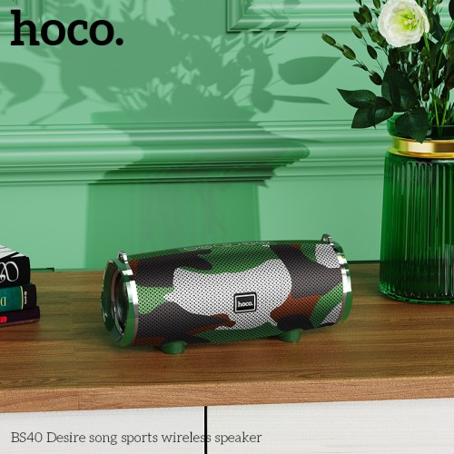 Акустика HOCO Desire song sports wireless speaker BS40 |IPX5, TWS, FM/BT/AUX/USB/TF, 7Wx2| blue