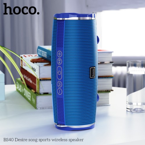 Акустика HOCO Desire song sports wireless speaker BS40 |IPX5, TWS, FM/BT/AUX/USB/TF, 7Wx2| blue
