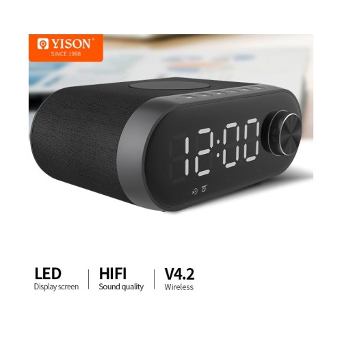 Акустика YISON with Qi Charger LED  LOCK WS-4 black